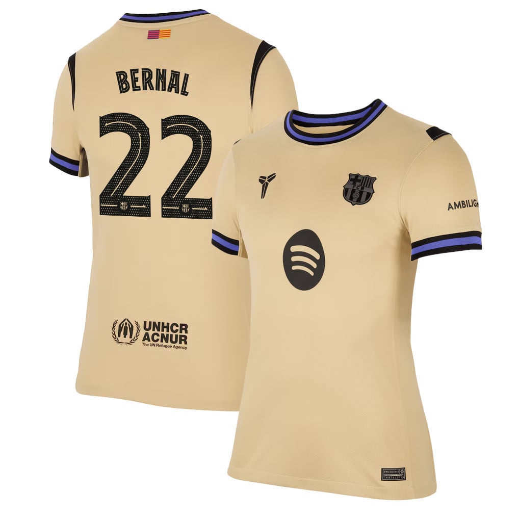 Marc Bernal 22 Barcelona 25/26 Away Women Jersey - Yellow