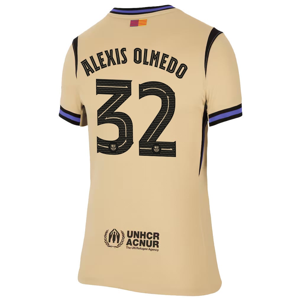 Alexis Olmedo 32 Barcelona 25/26 Away Women Jersey - Yellow