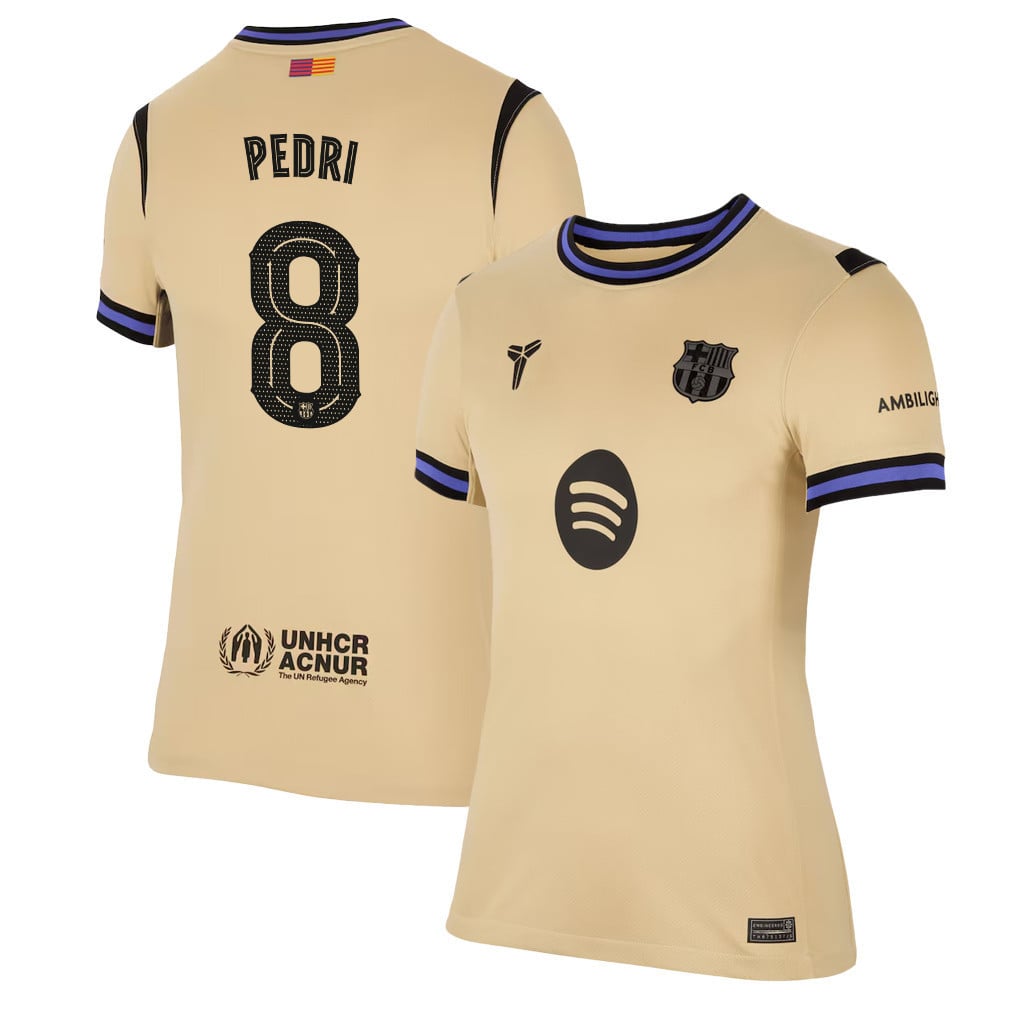 Pedri 8 Barcelona 25/26 Away Women Jersey - Yellow