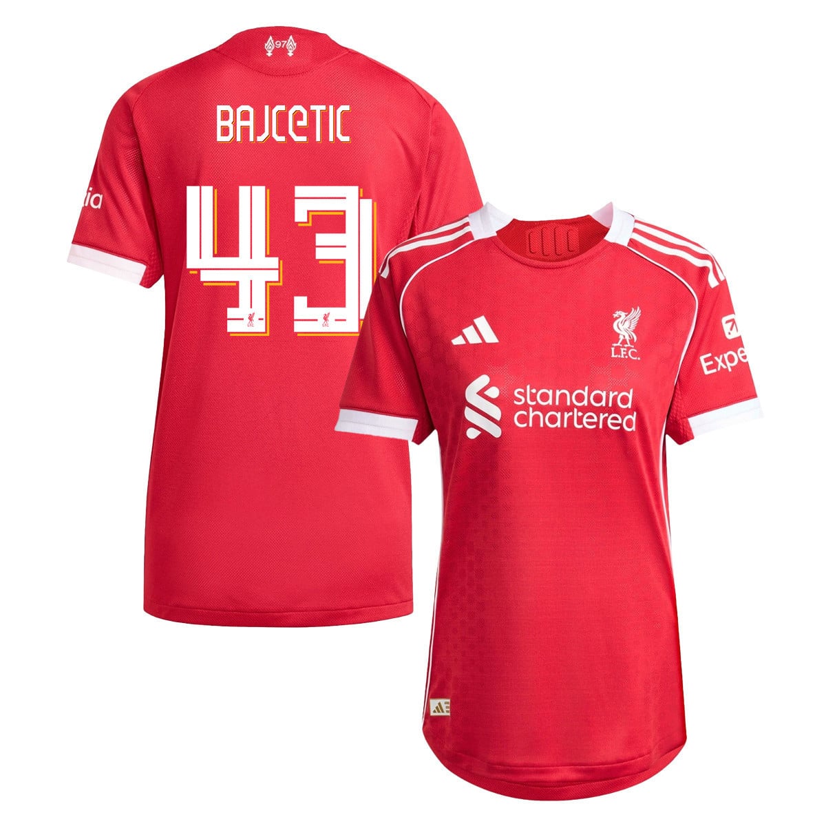 Stefan Bajcetic 43 Liverpool 25/26 Home Women Jersey - Red