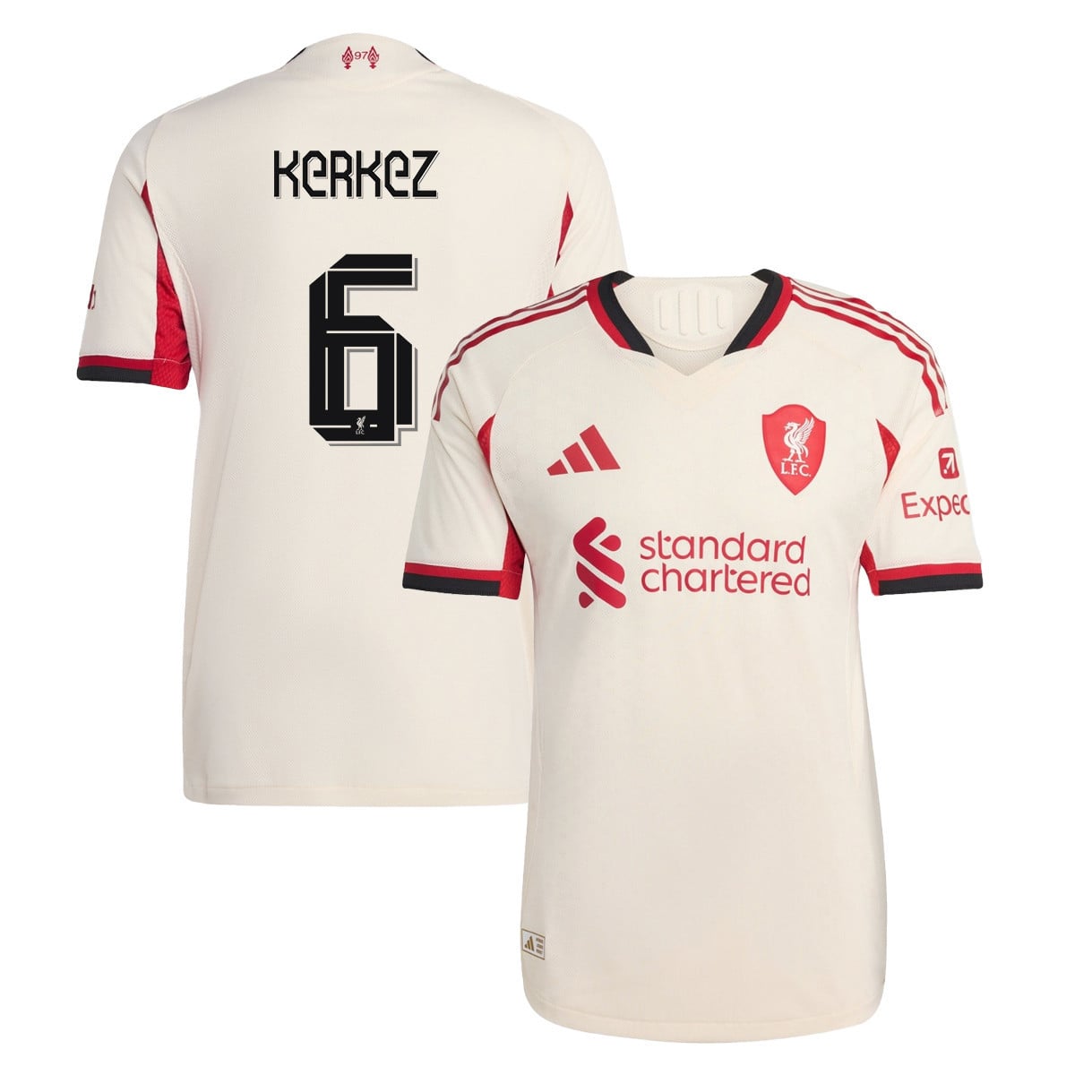 Milos Kerkez 6 Liverpool 25/26 Away Women Jersey - Off-white