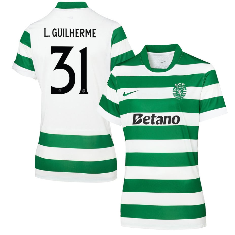 Luis Guilherme 31 Sporting CP 25/26 Home Women Jersey - Green/White