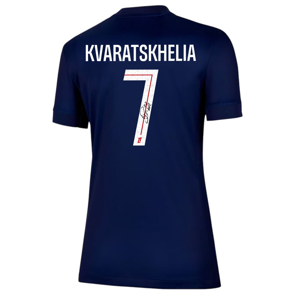 Khvicha Kvaratskhelia 7 Signature Paris Saint-Germain 25/26 Home Women Jersey - Navy