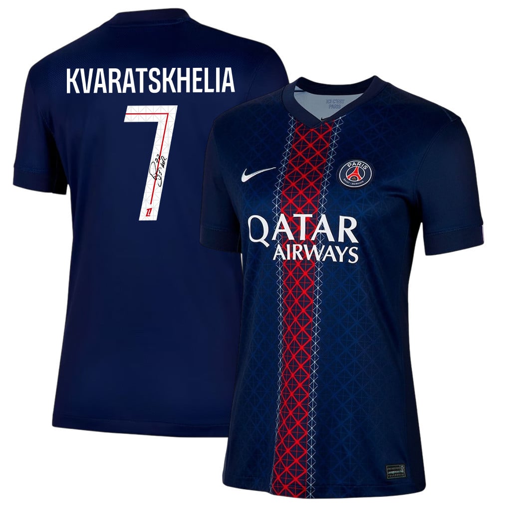 Khvicha Kvaratskhelia 7 Signature Paris Saint-Germain 25/26 Home Women Jersey - Navy