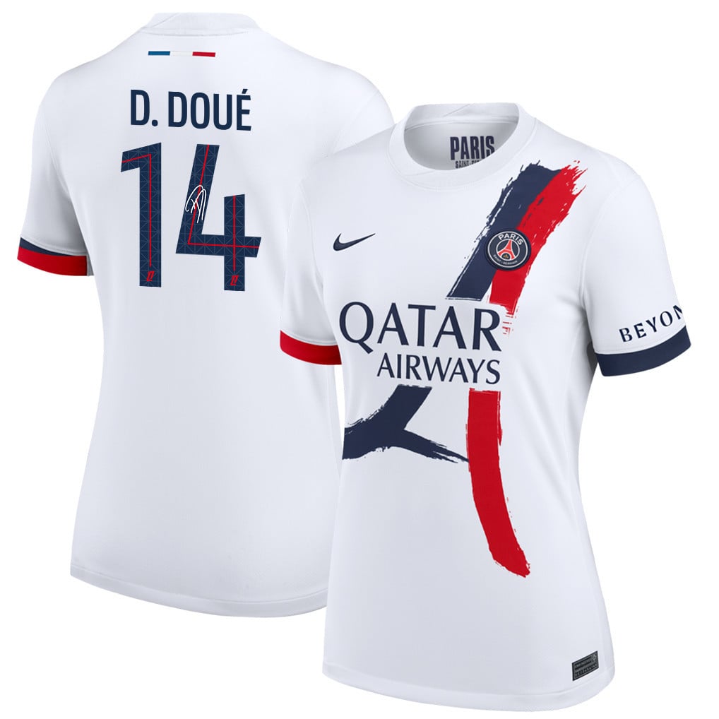 Désiré Doué 14 Signature Paris Saint-Germain 25/26 Away Women Jersey - White