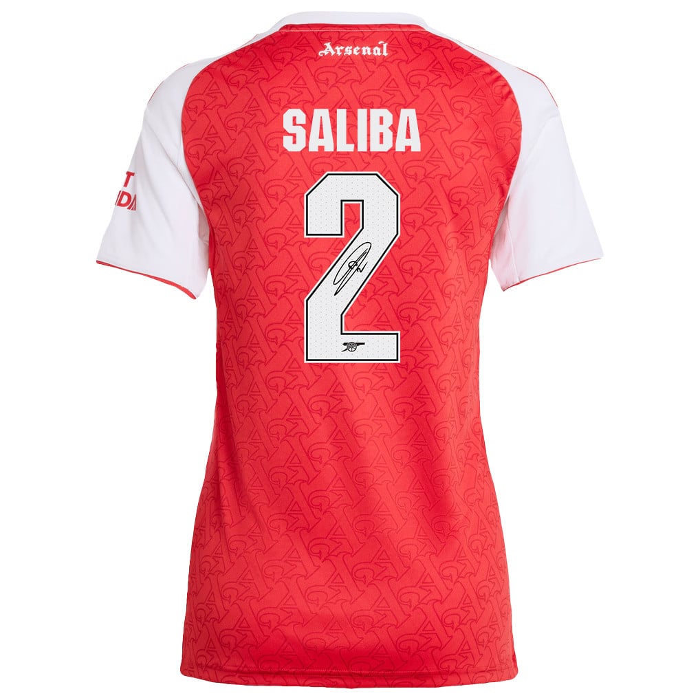 William Saliba 2 Signature Arsenal 25/26 Home Women Jersey - White/Red