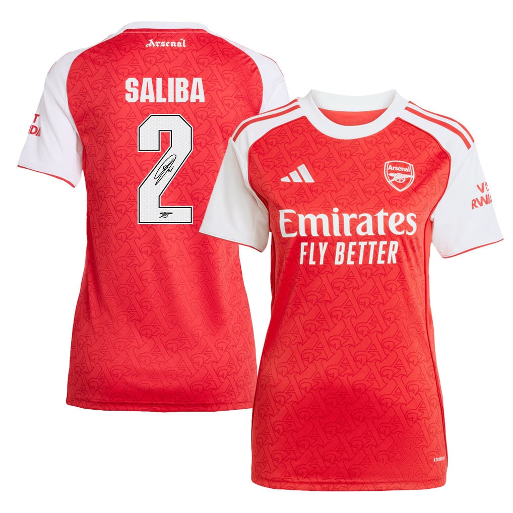 William Saliba 2 Signature Arsenal 25/26 Home Women Jersey - White/Red