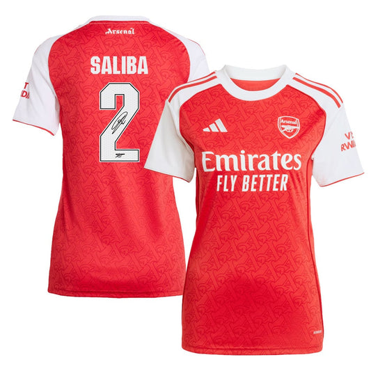 William Saliba 2 Signature Arsenal 25/26 Home Women Jersey - White/Red