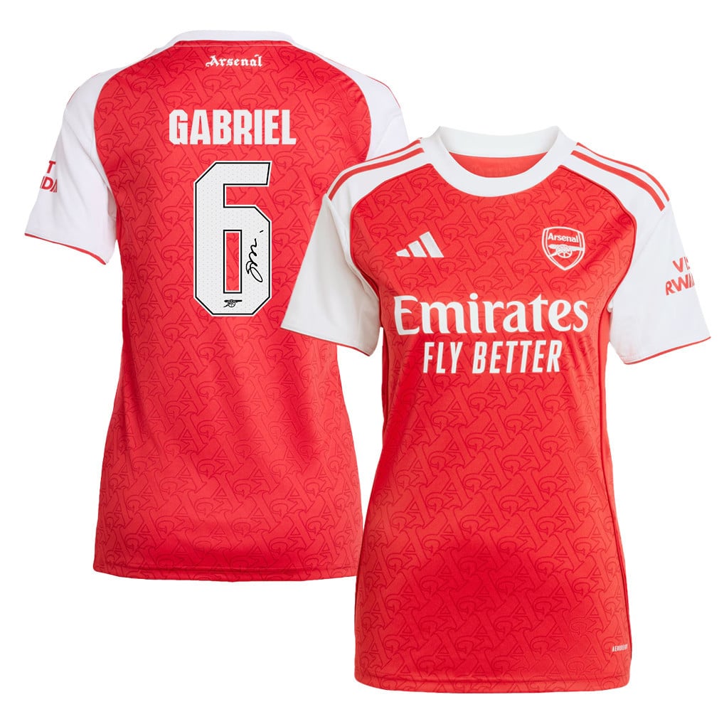 Gabriel Magalhães 6 Signature Arsenal 25/26 Home Women Jersey - White/Red