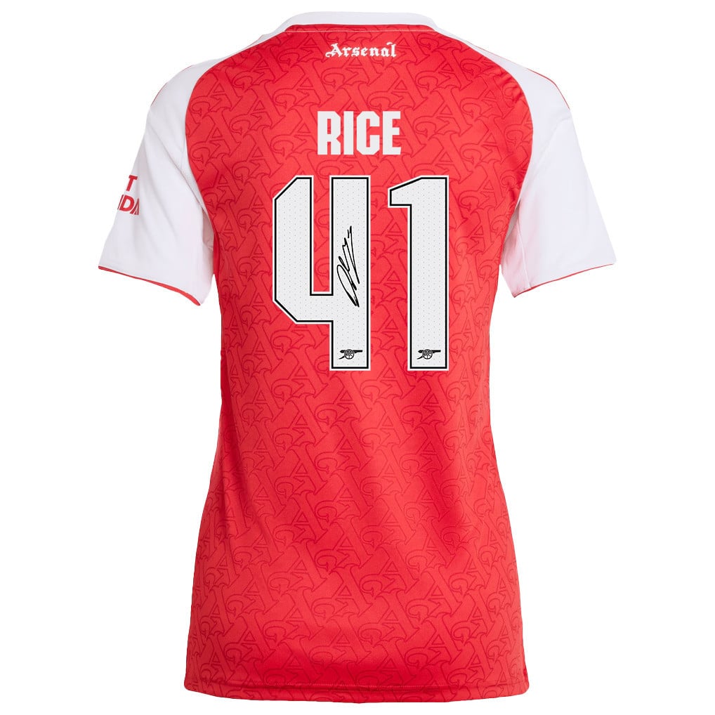 Declan Rice 41 Signature Arsenal 25/26 Home Women Jersey - White/Red
