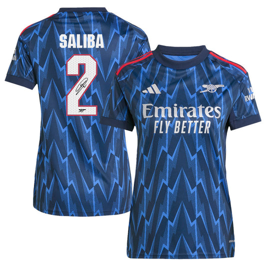 William Saliba 2 Signature Arsenal 25/26 Away Women Jersey - Navy Blue