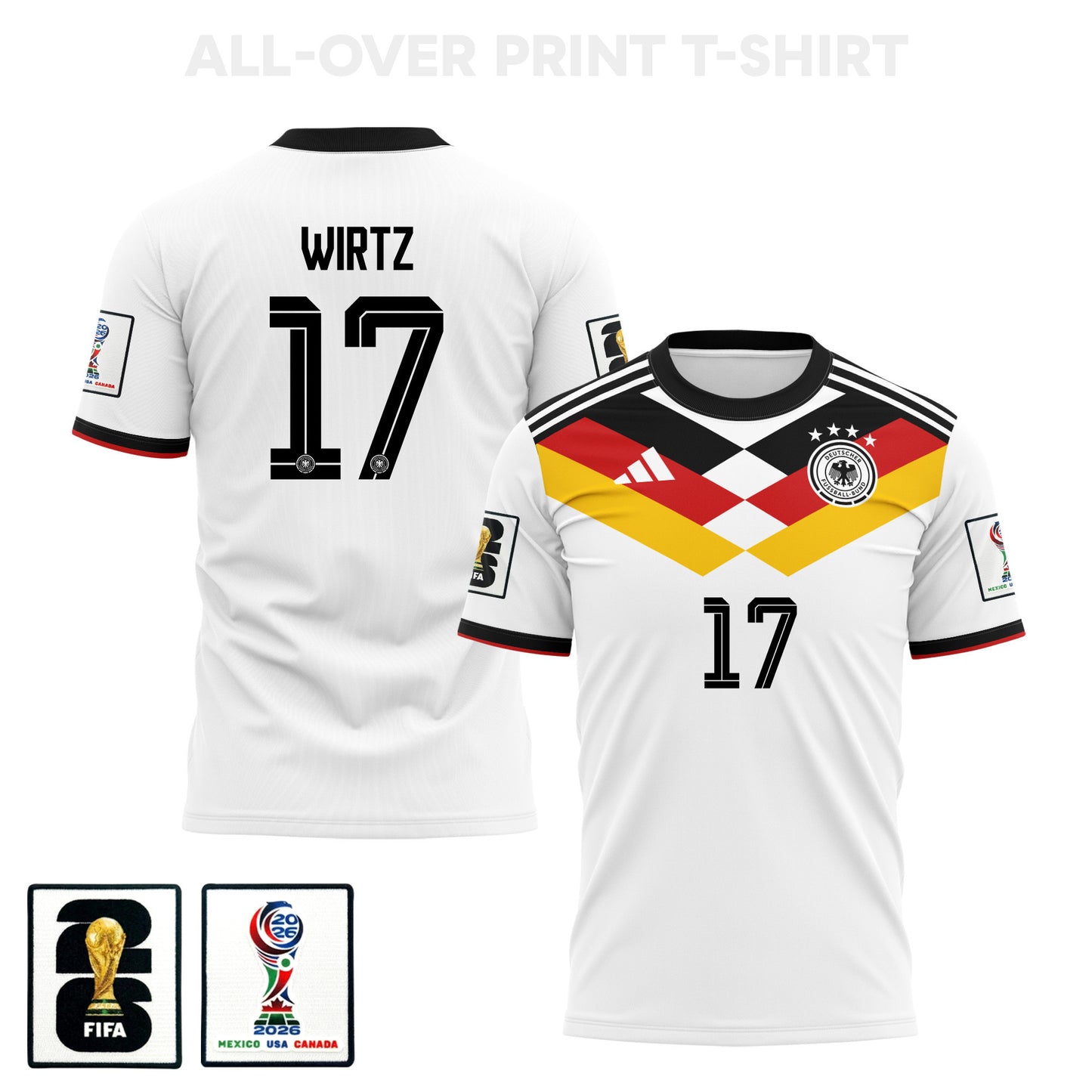 Florian Wirtz 17 Germany 2026 Home 3D T-Shirt Fully Printed – Unisex, White