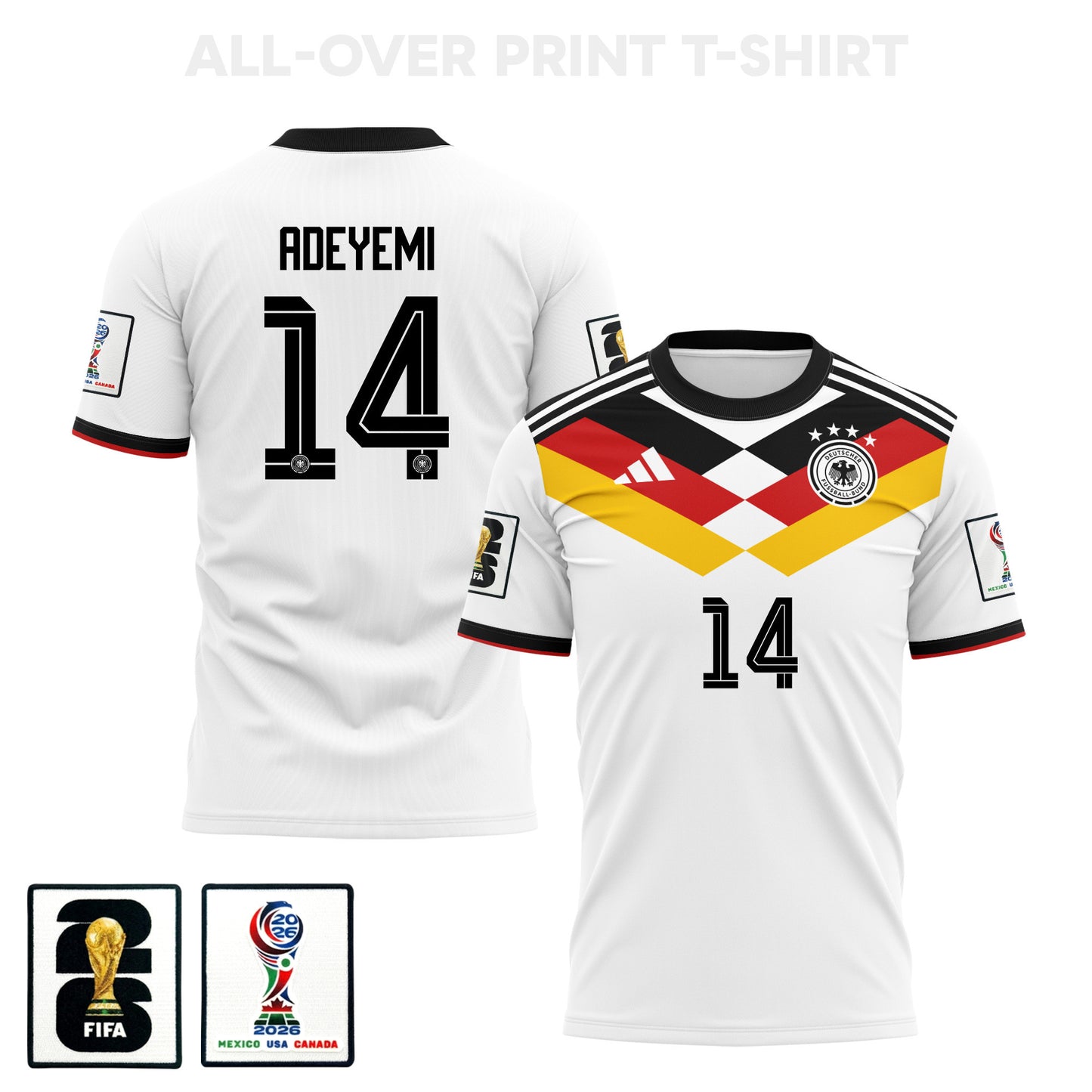 Karim Adeyemi 14 Germany 2026 Home 3D T-Shirt Fully Printed – Unisex, White