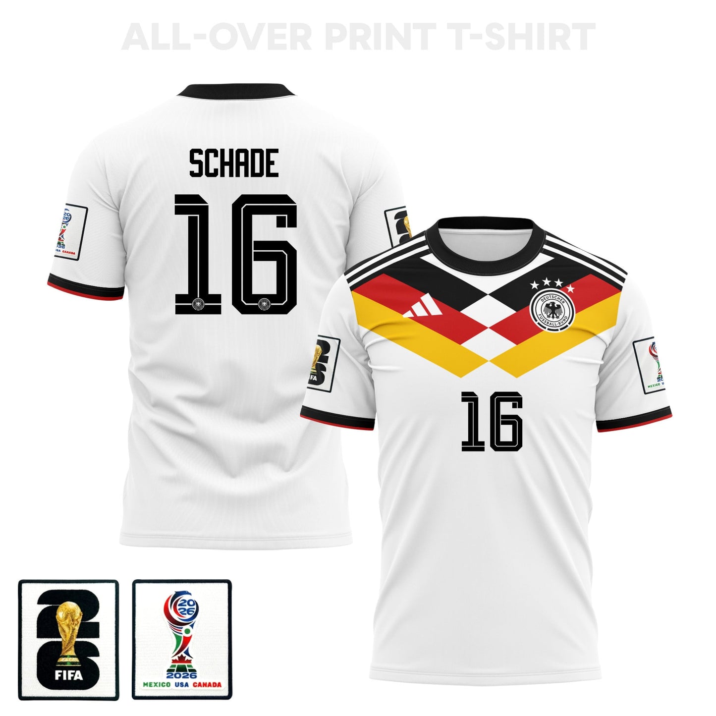 Kevin Schade 16 Germany 2026 Home 3D T-Shirt Fully Printed – Unisex, White