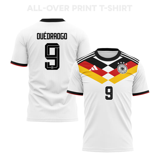 Assan Ouédraogo 9 Germany 2026 Home 3D T-Shirt Fully Printed – Unisex, White