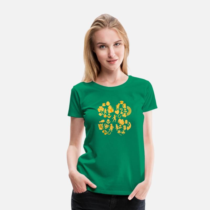 Gold 4-Leaf Clover Collage graphic Design