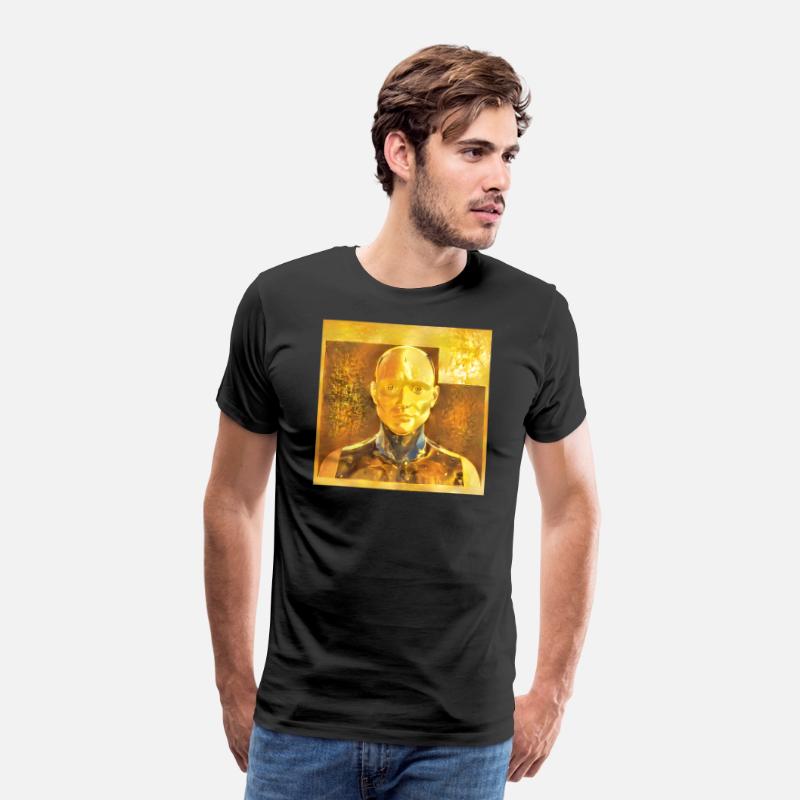 Golden Android Confused and Concerned Abstract