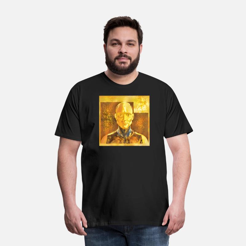 Golden Android Confused and Concerned Abstract