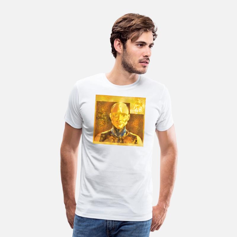 Golden Android Confused and Concerned Abstract