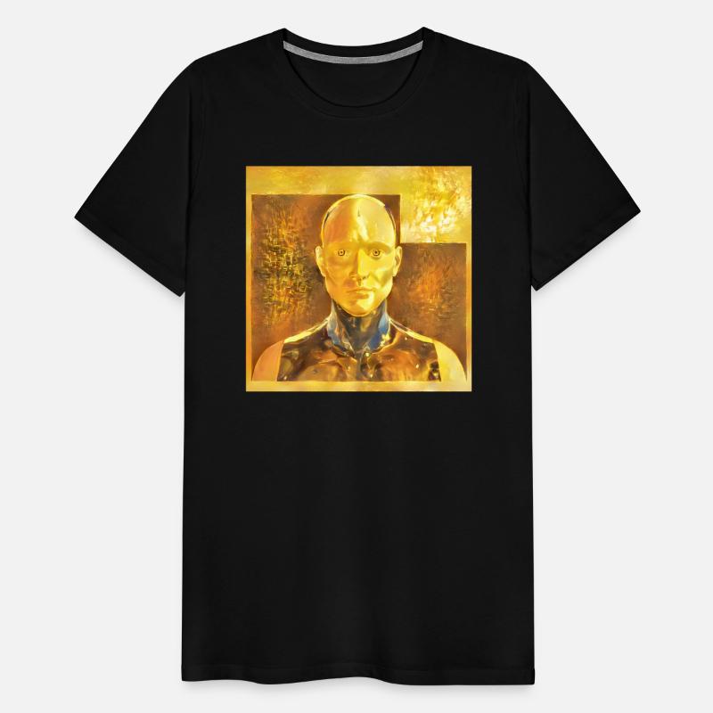 Golden Android Confused and Concerned Abstract