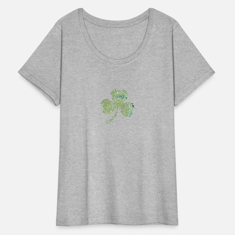 Green tie dye shamrock dots