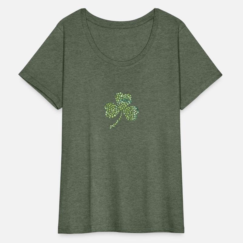 Green tie dye shamrock dots