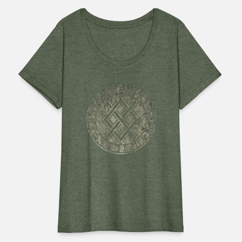 Gungnir Symbol with Elder Futhark Stone Distressed