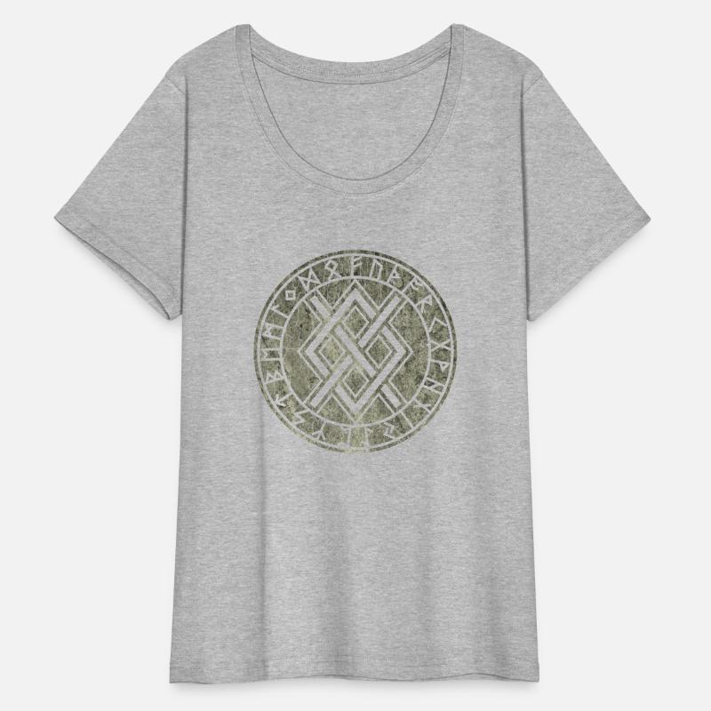 Gungnir Symbol with Elder Futhark Stone Distressed