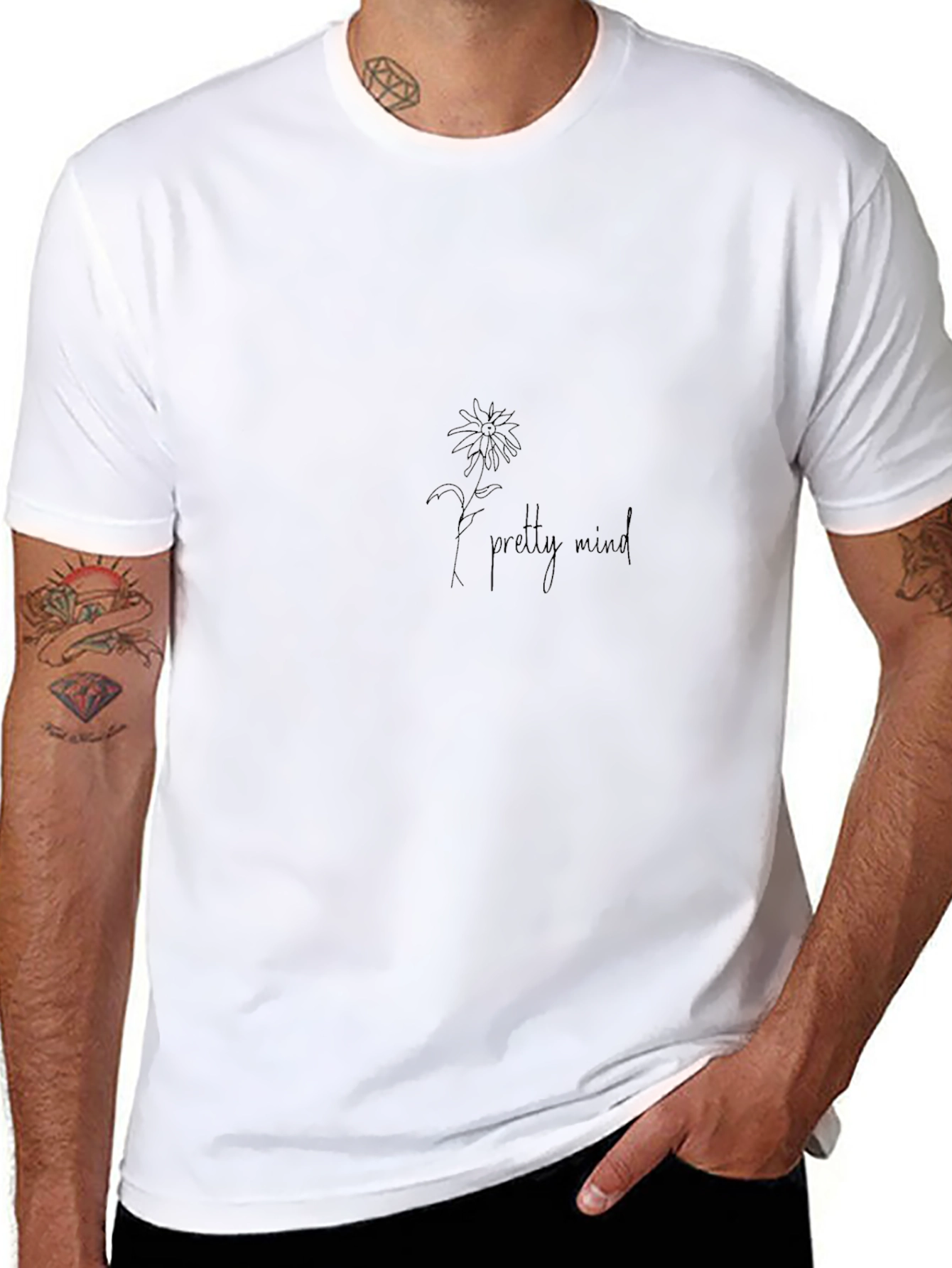 Pretty Mind Daisy Graphic Black Tee