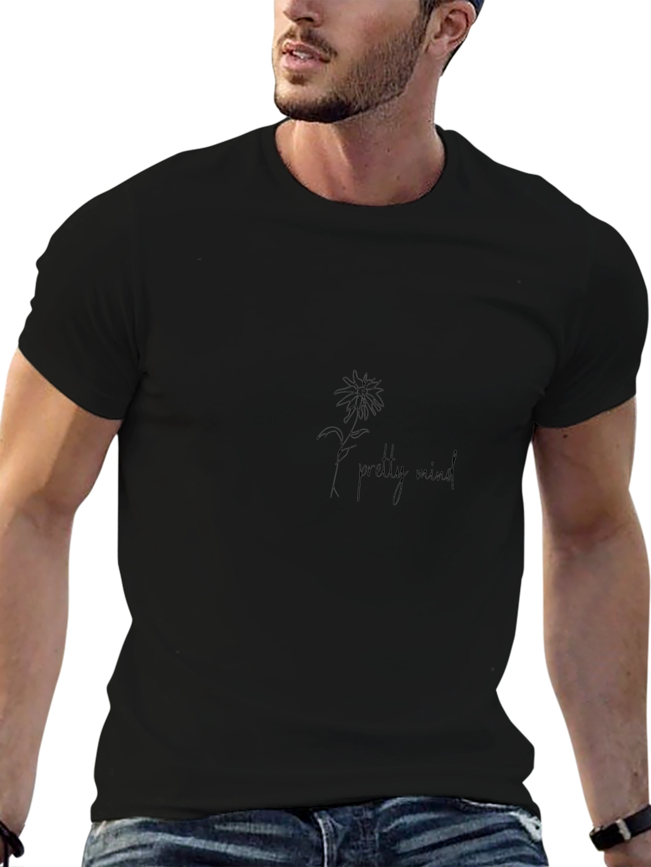 Pretty Mind Daisy Graphic Black Tee