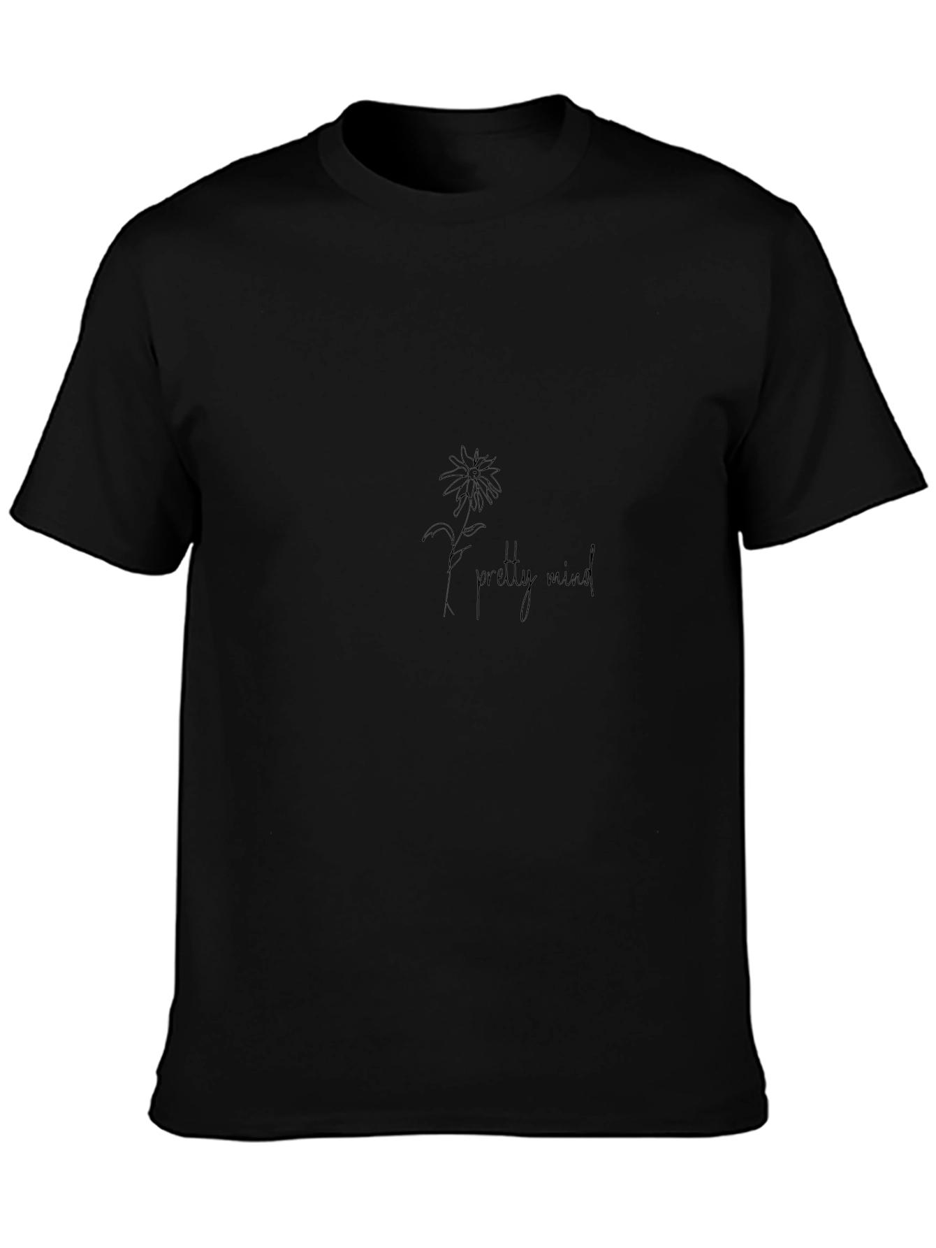 Pretty Mind Daisy Graphic Black Tee