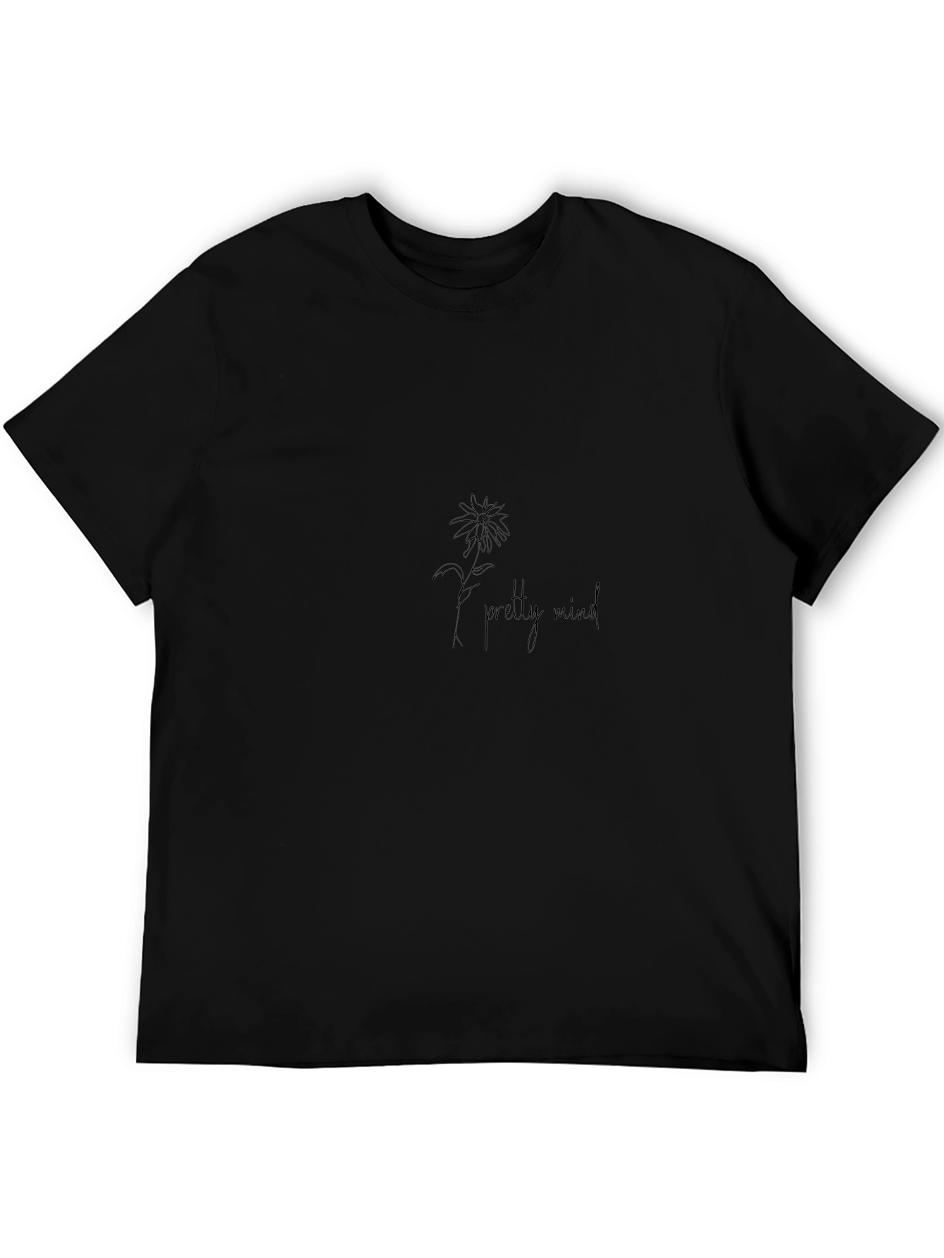 Pretty Mind Daisy Graphic Black Tee