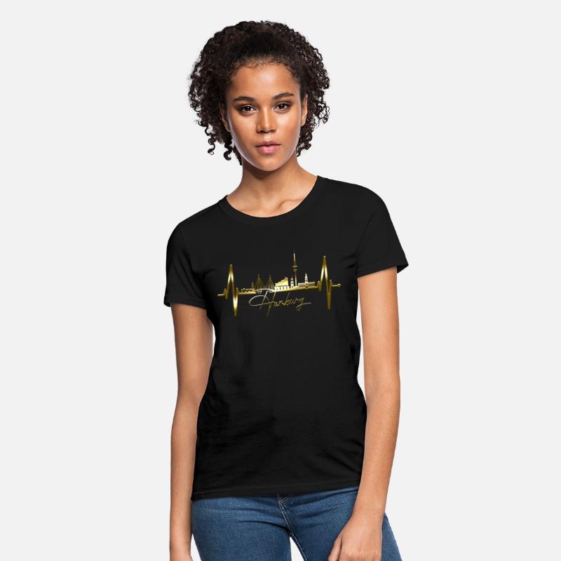 Hamburg Skyline Heartbeat Fan Hamburger Lover Gift