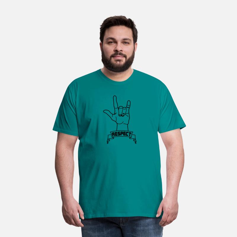 Hand gesture respect with text 'RESPECT'