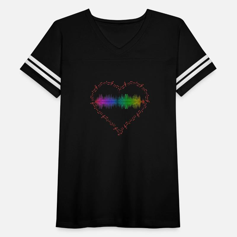 Heart shape musical notes with sound wave inside