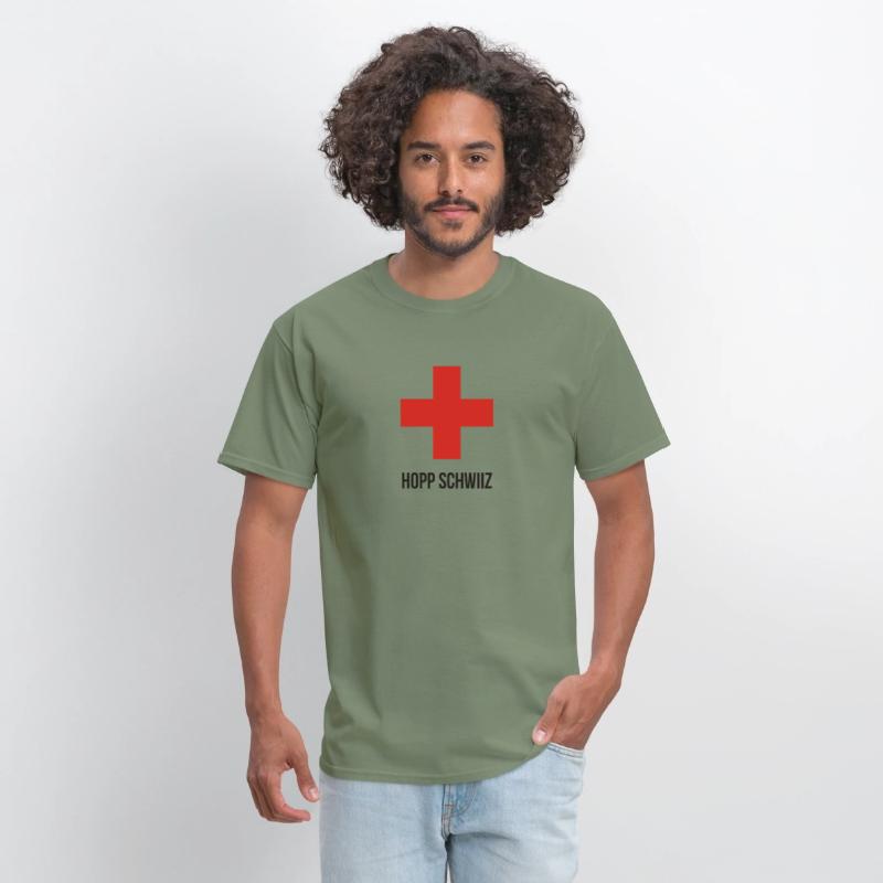 Hopp Schwiiz Swiss Cross funny tshirt
