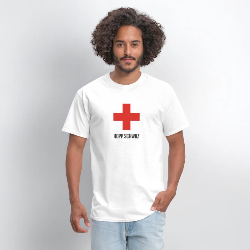 Hopp Schwiiz Swiss Cross funny tshirt