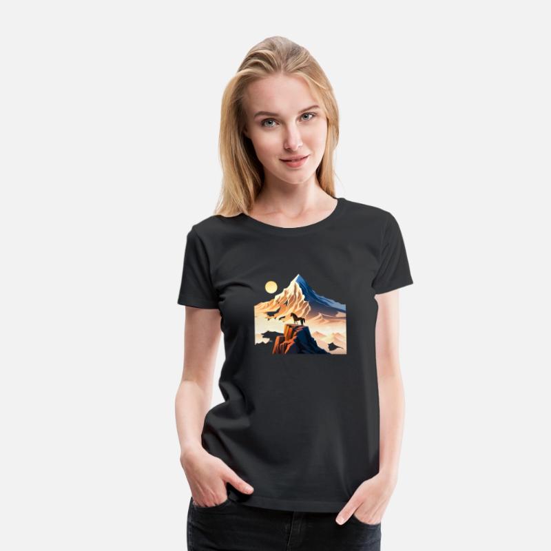 Horse running to mountain