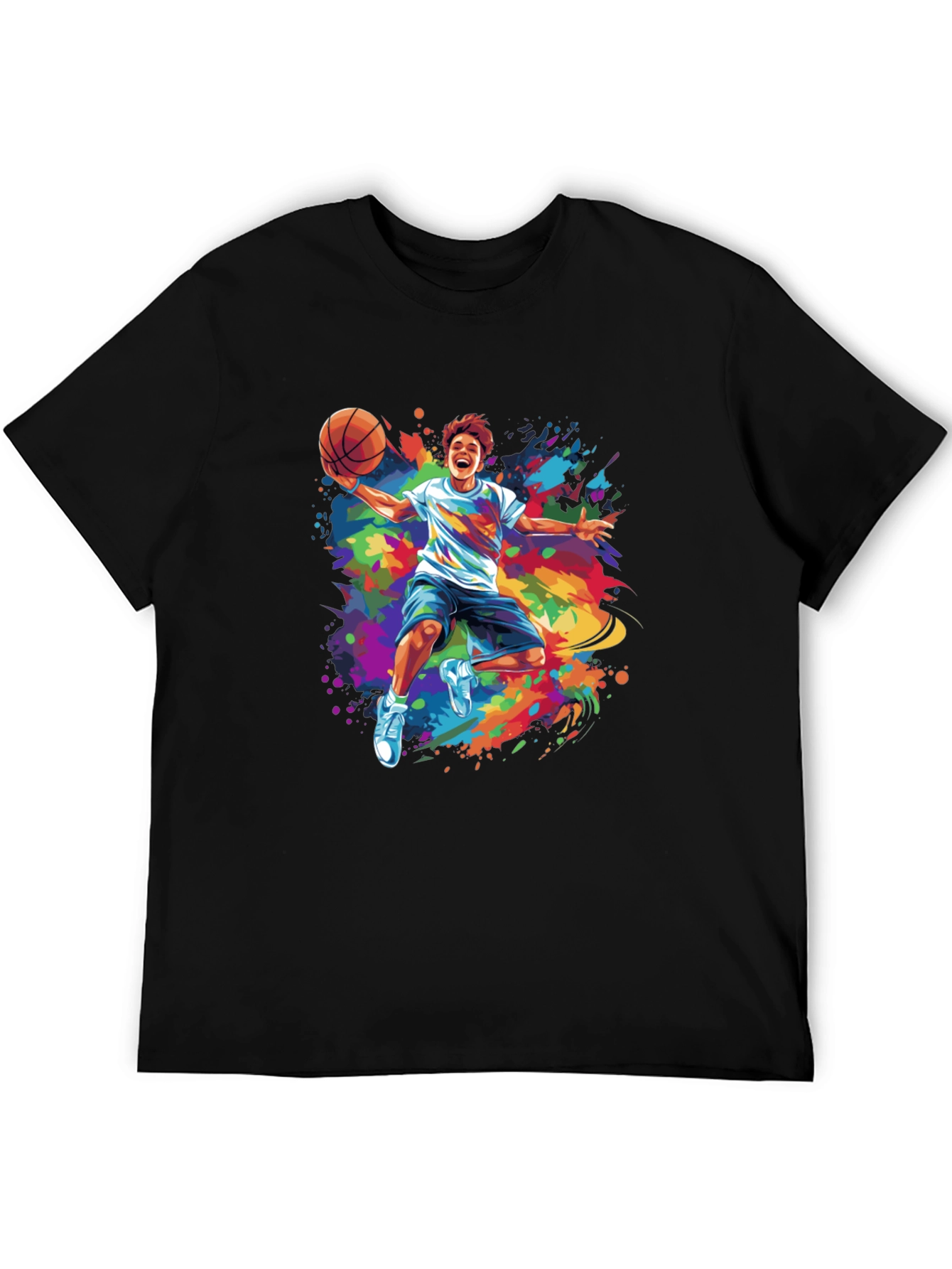 Colorful Basketball Graphic Tee
