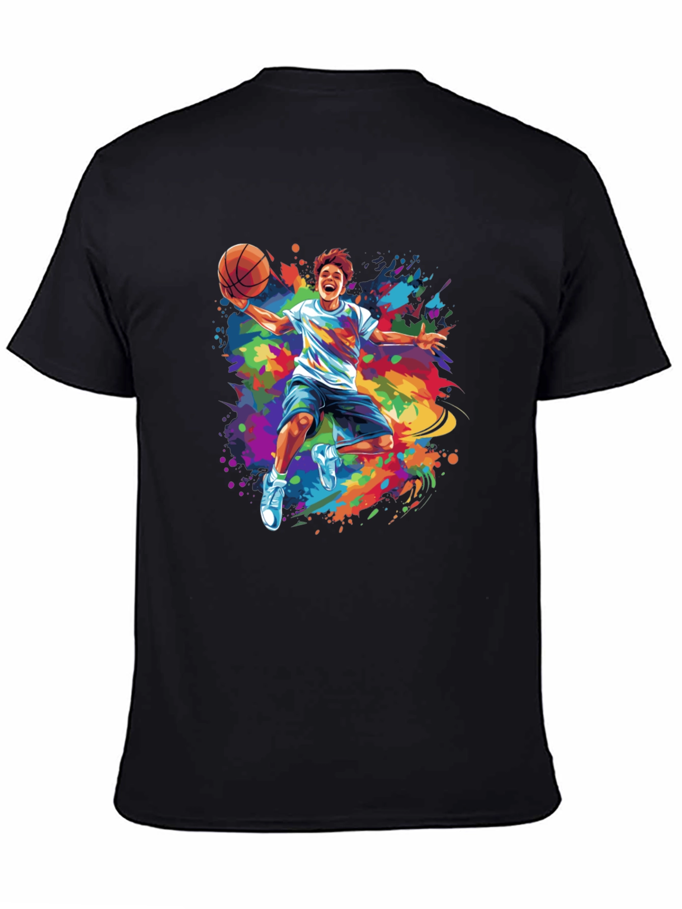 Colorful Basketball Graphic Tee