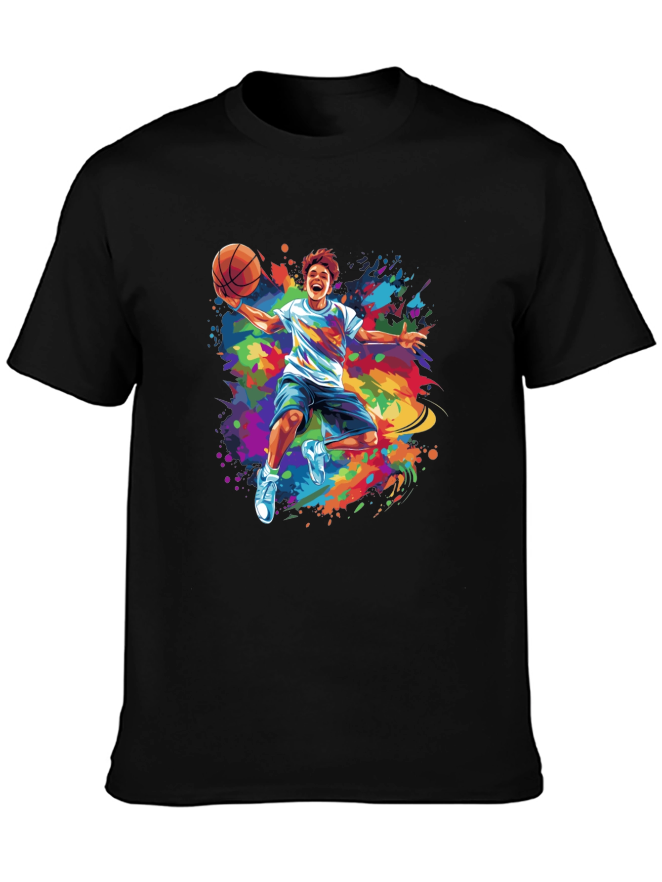 Colorful Basketball Graphic Tee