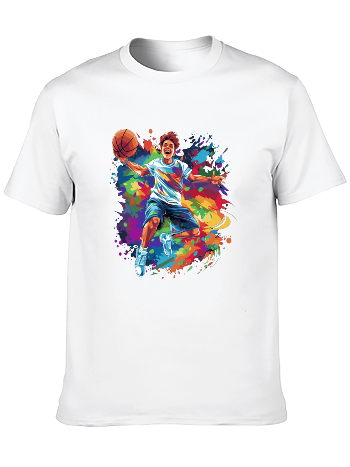 Colorful Basketball Graphic Tee