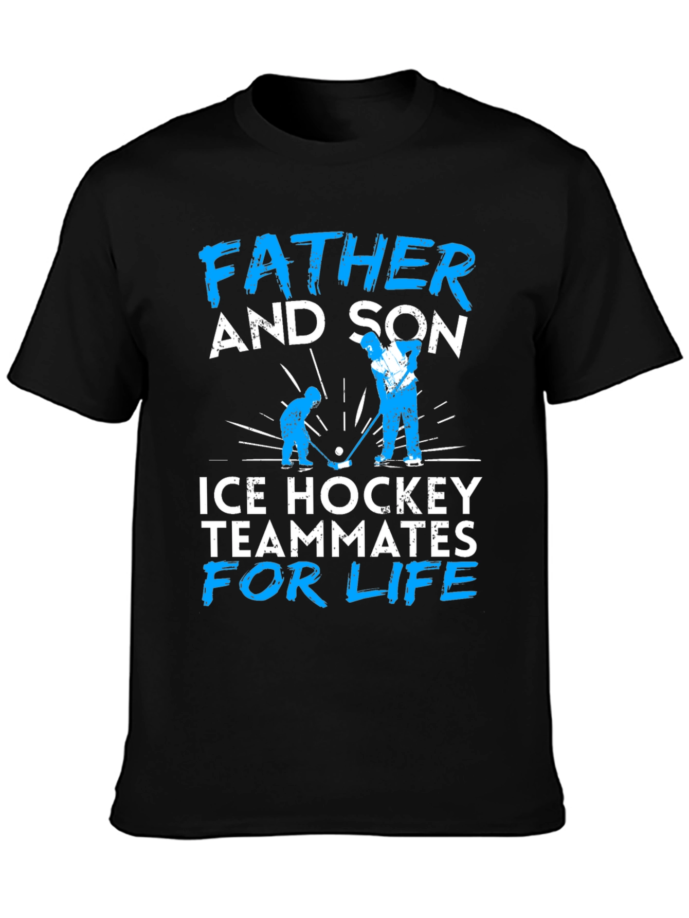 Father and Son Ice Hockey Teammates Graphic Tee