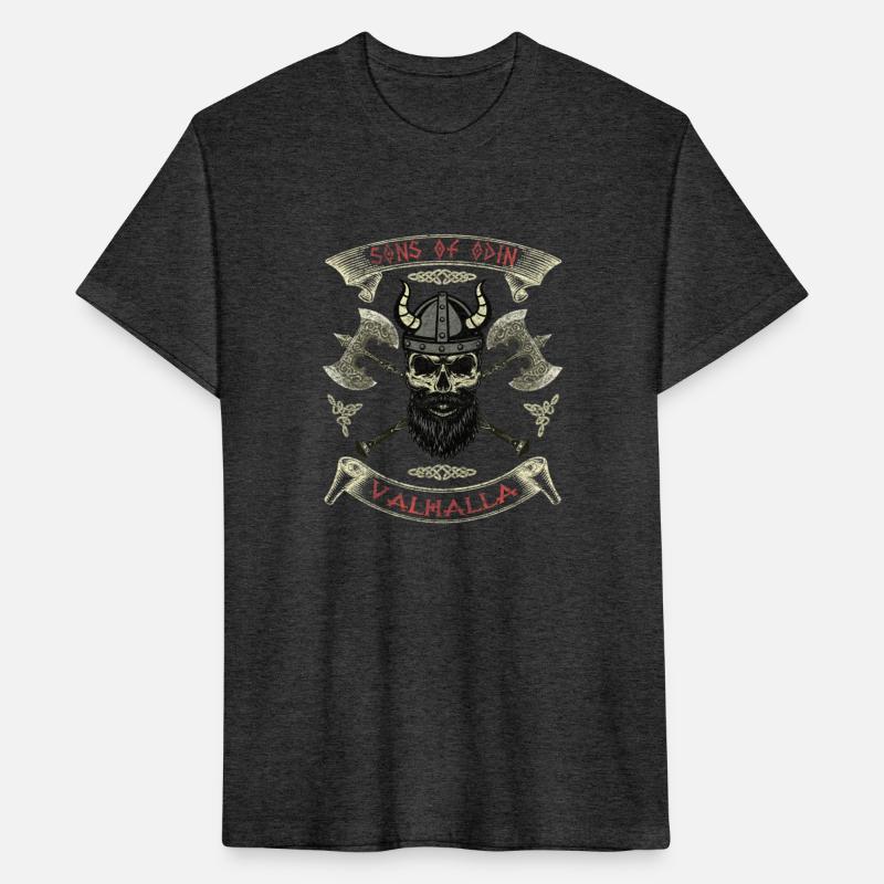 Humor Brave Beard Viking Scull TShirt Vikings Axe