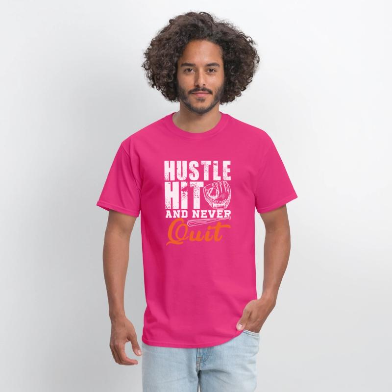 Hustle Hit and Never Quit Baseball Softball Gift