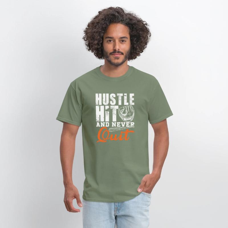 Hustle Hit and Never Quit Baseball Softball Gift
