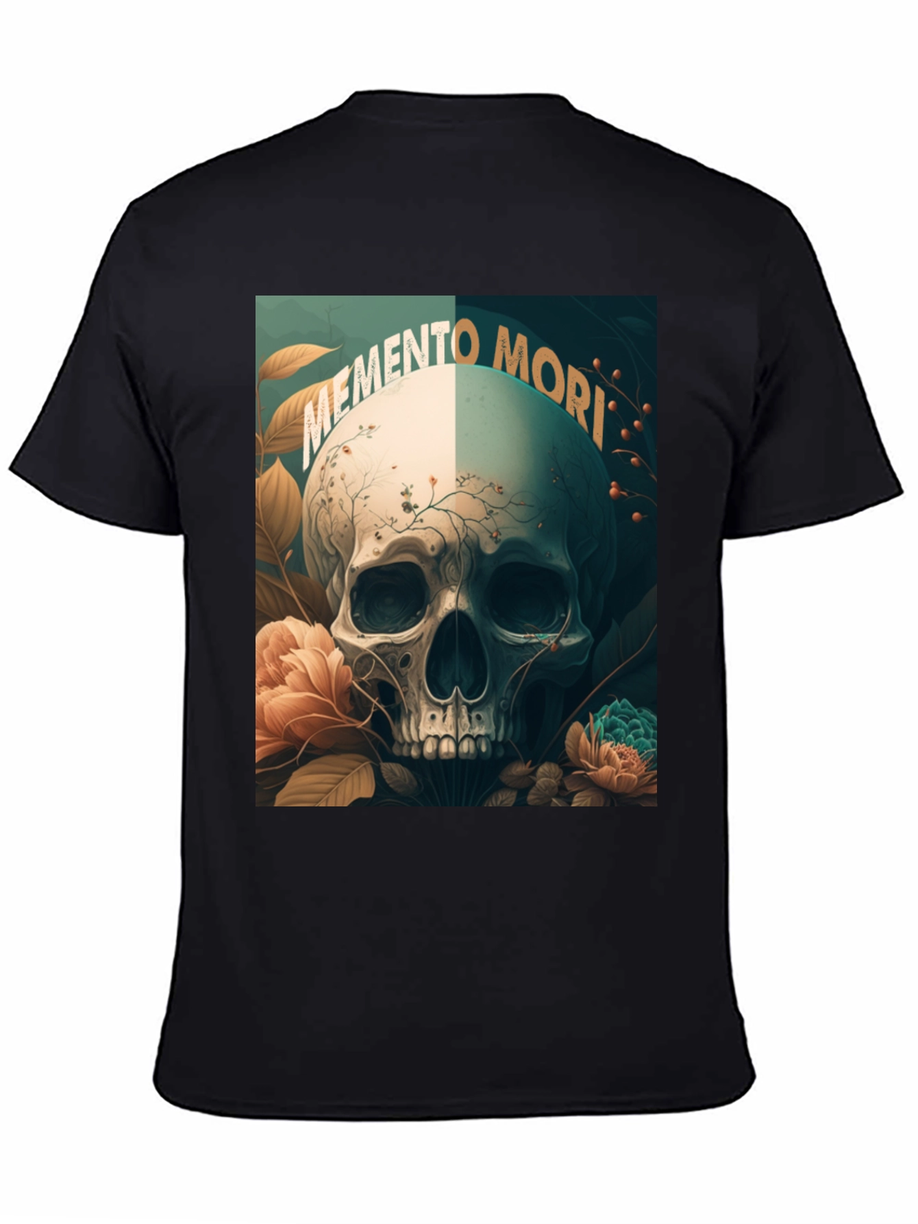Memento Mori Skull Graphic Tee - Black
