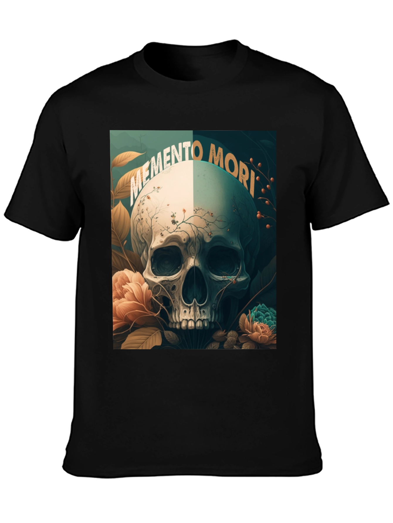 Memento Mori Skull Graphic Tee - Black