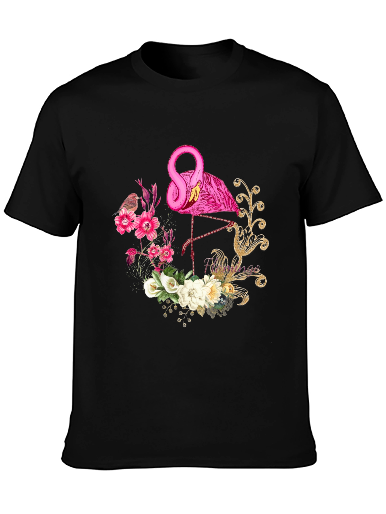 Floral Flamingo Graphic T-Shirt