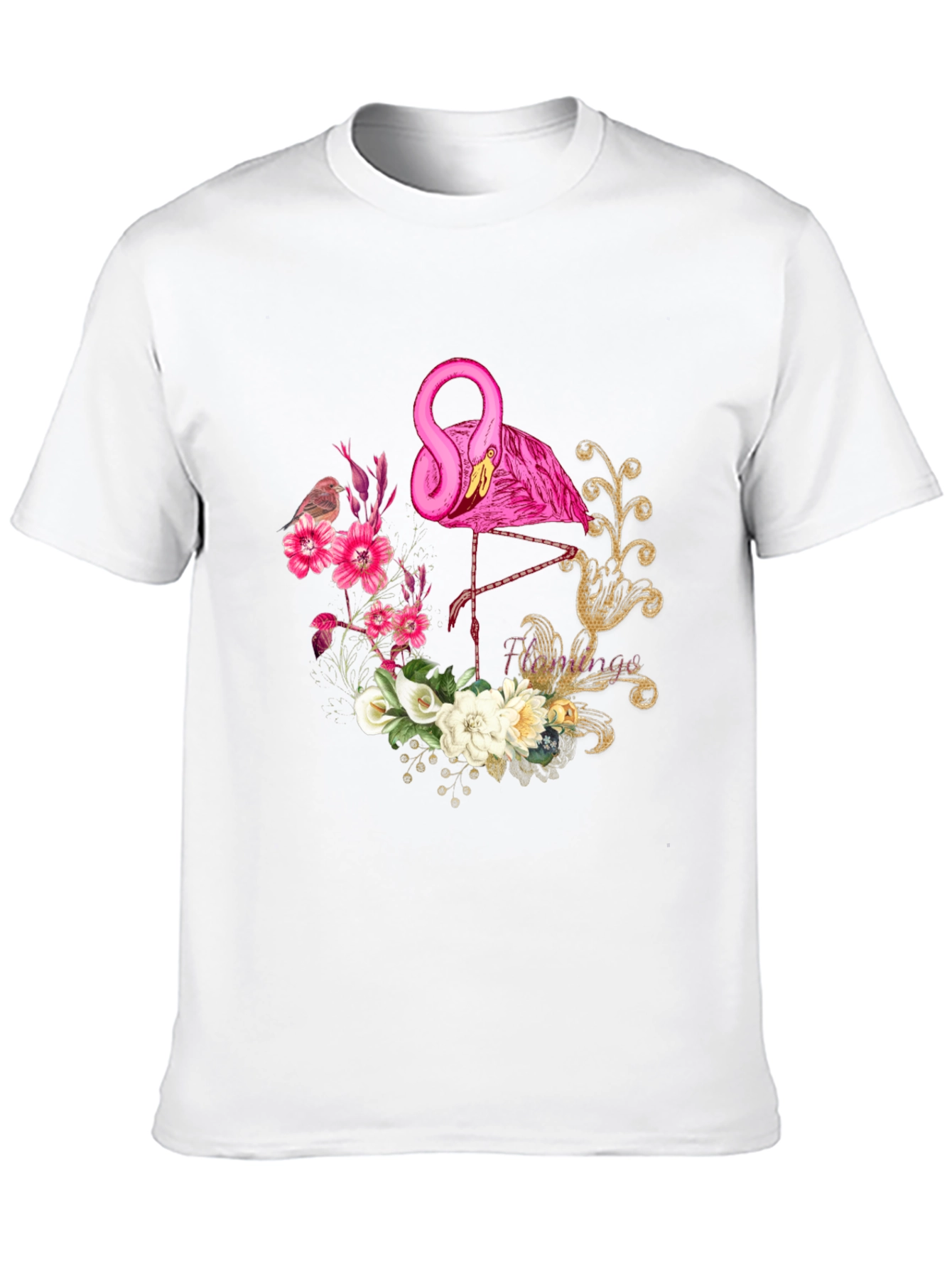 Floral Flamingo Graphic T-Shirt